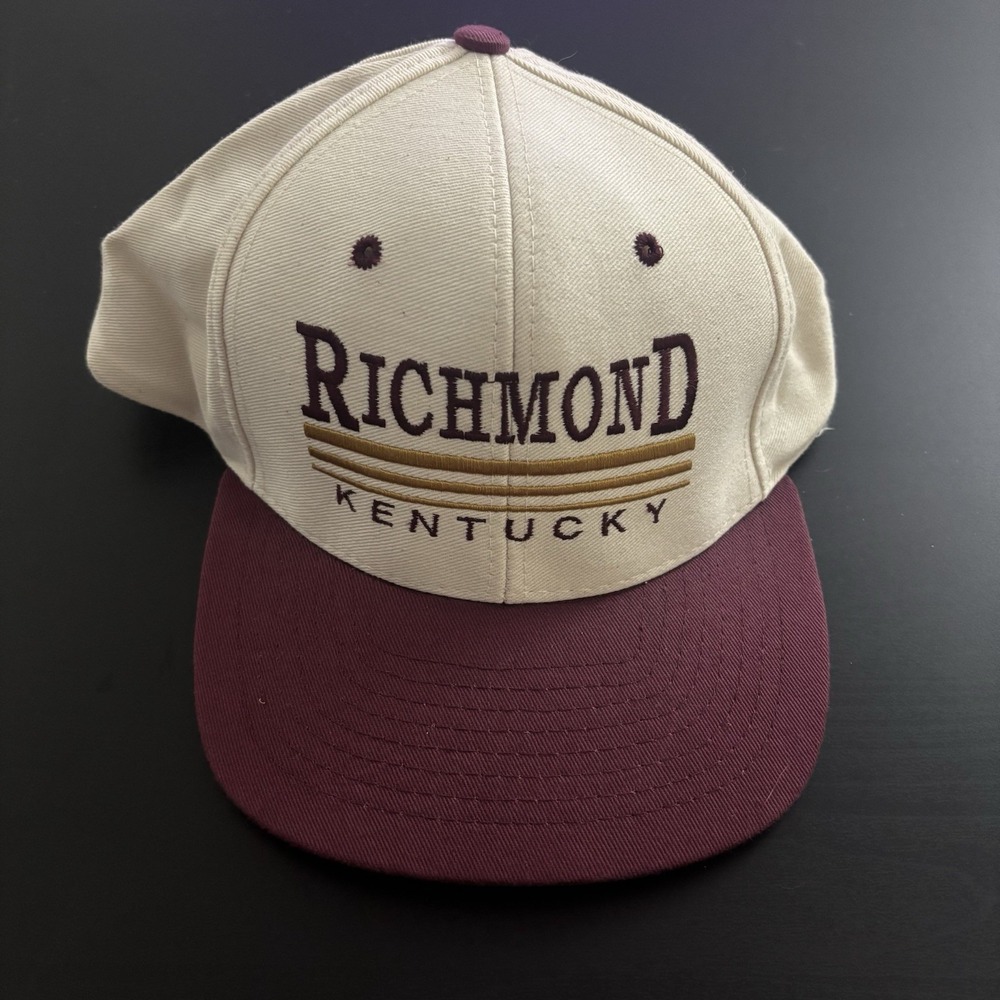 Vintage Richmond Kentucky SnapBack Hat Mohr's Maroon Beige OSFM